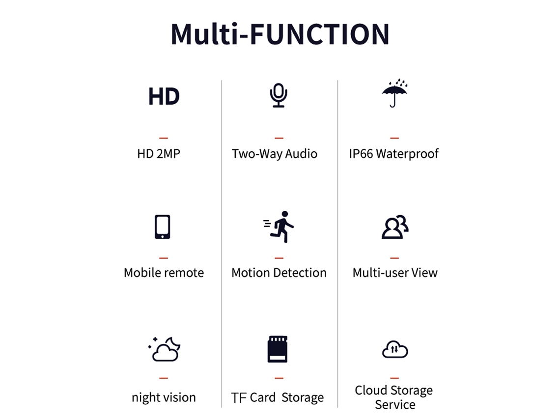 2026 câmera de Segurança Ptz Wifi Exterior 1080p 2mp Sem Fio