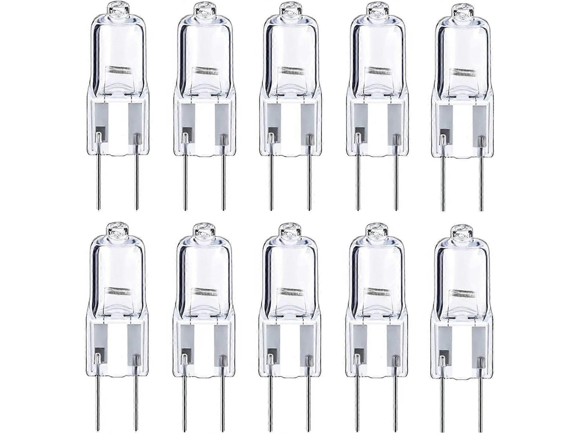 Rebe 10 Peças de Lâmpada Halógena G4 Gy6.35 35w/50w 12v Regulável 2700k Branco Quente para Armários Sob o Teto 35w