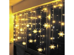 Cortina De Luzes, Formato De Floco De Neve De 3, 3,5 M, 8 Modos, 96 Leds, Cor Branca Quente, Tema De Natal