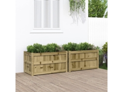 Vidaxl Vasos/floreiras De Jardim 2 Pcs Madeira De Pinho Impregnada