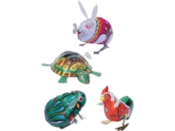 Brinquedos Corda Meninos Meninas Conjunto 4 Animais Ferro Saltitantes Educativos Retrô Seguros Jogos Pequenos GOKOCO