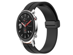 Bracelete de Smartwatch para Amazfit GTR 42mm 20mm de silicone com fecho magnético de cor sólida (preta)