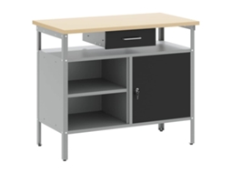 Conjunto 1 Banco De Trabalho Industrial Vidaxl Preto Aço (100 X 55 X 85 Cm)