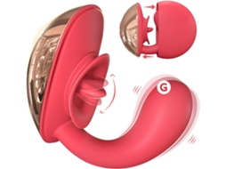 Vibrador Rabbit Para Ponto G Com Estimulador De Clitóris E Lambida De Língua, Dildo Flexível Com 10 Modos De Vibração E Lambida