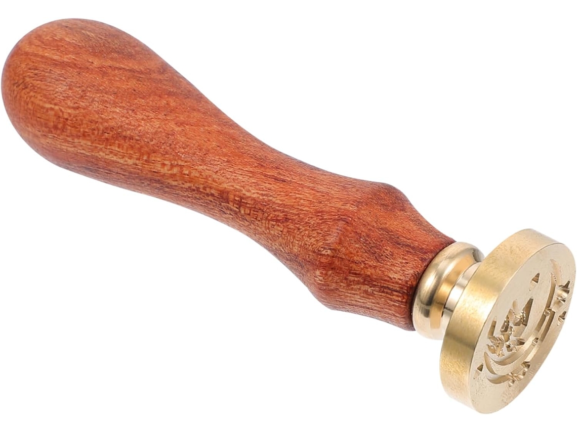 Conjunto de 2 Carimbos Retrô com Cabo e Cabeça de Cobre, Design de Lua e Cristal SFUSHOS