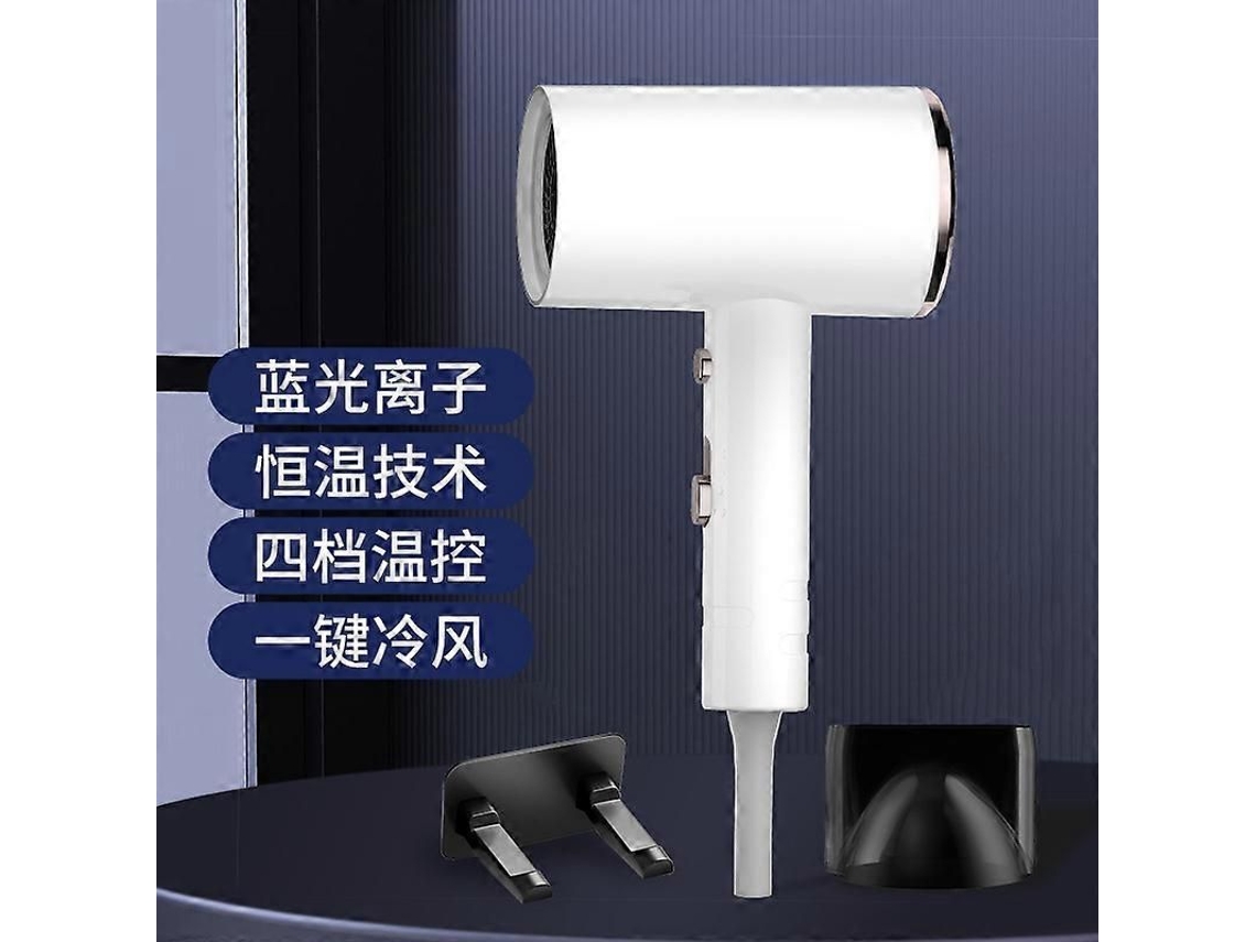 1 Secador De Cabelo Portátil Para Viagem Com Suporte Para Armazenamento E Bocal (plugue Ue)