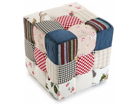 Pufe VERSA Cubo Romântico Patchwork — Patchwork