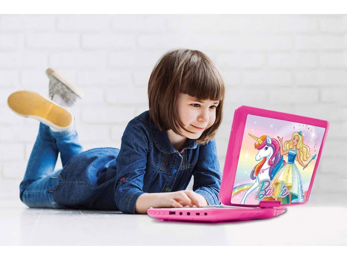 Barbie Leitor De Dvd Portátil, 7 Lcd, 2 Alto-Falantes, Bateria Recarregável, Rosa, Dvdp6Bb LEXIBOOK