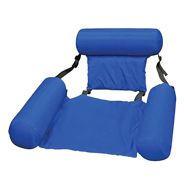 Cadeira Flutuante Para Piscina, Cadeira Inflável Preguiçosa Para Piscina, Cama De Água, Espreguiçadeira, Laranja E Azulco