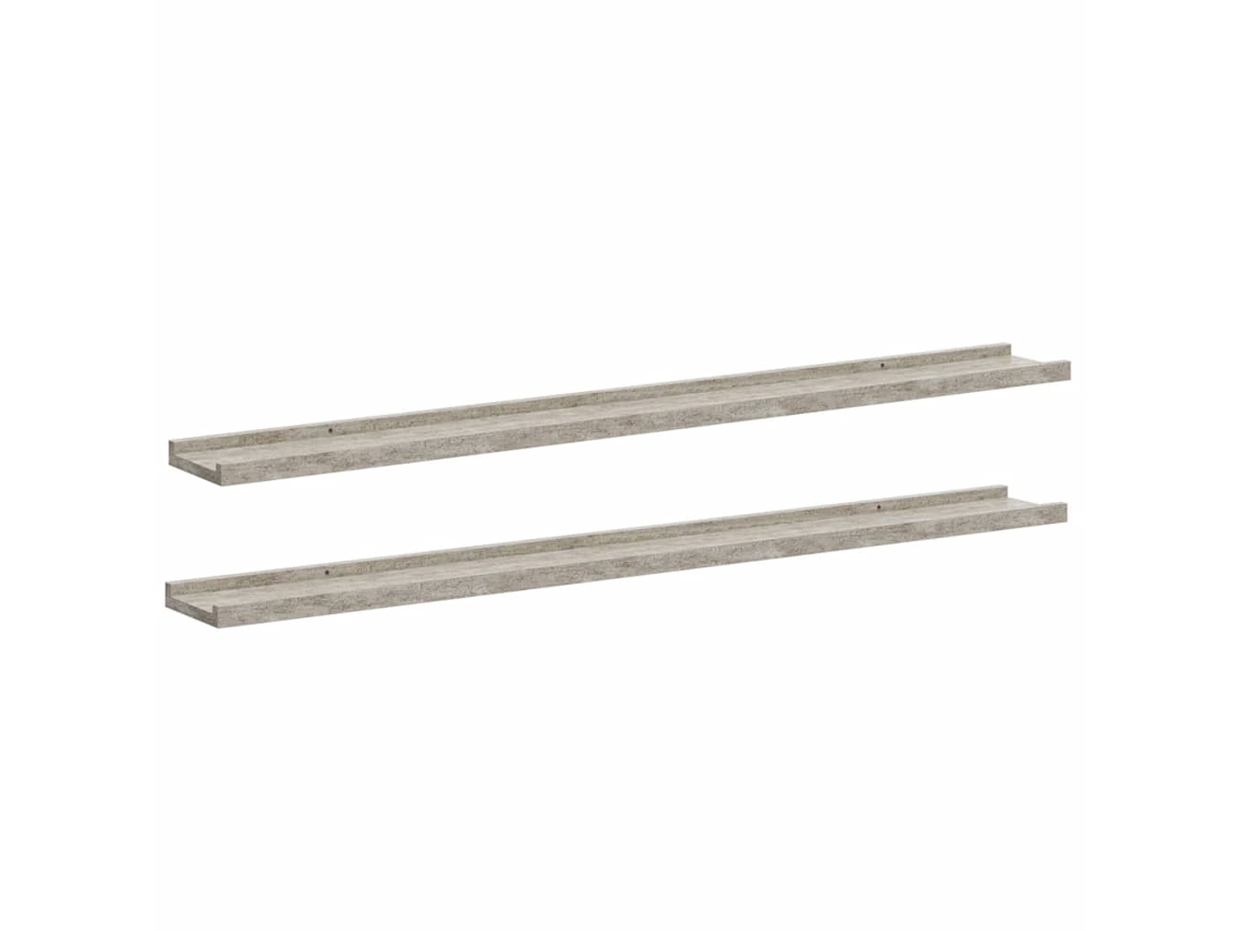 Prateleiras de Parede 2 Pcs 100x9x3 Cm Cinzento Cimento MAISON EXCLUSIVE