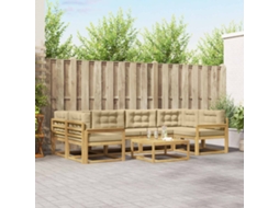 Vidaxl Conjunto De Sofás Para Exterior 5 Unid. Branco E Bege