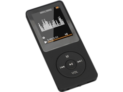 Reprodutor de MP3/MP4 de 64 GB, tela de 64 polegadas, portátil, reprodutor de música para esportes, sem perda de dados, com porta de carregamento de 1,8 polegadas, preto