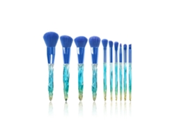Conjunto de de Cristal de 10 Peças Base Sintética Premium Pó Corretivo Sombra Blush Pincéis de MaquilhagemCor 3 LUUCOZK