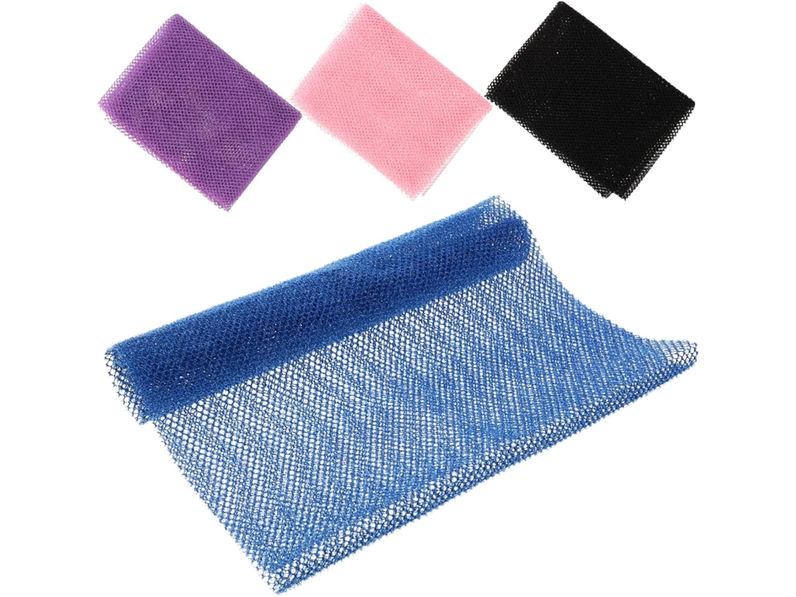 Lurelia Acessório De Duche Com Escova Para Costas, Cor Rosa, Azul E Preto