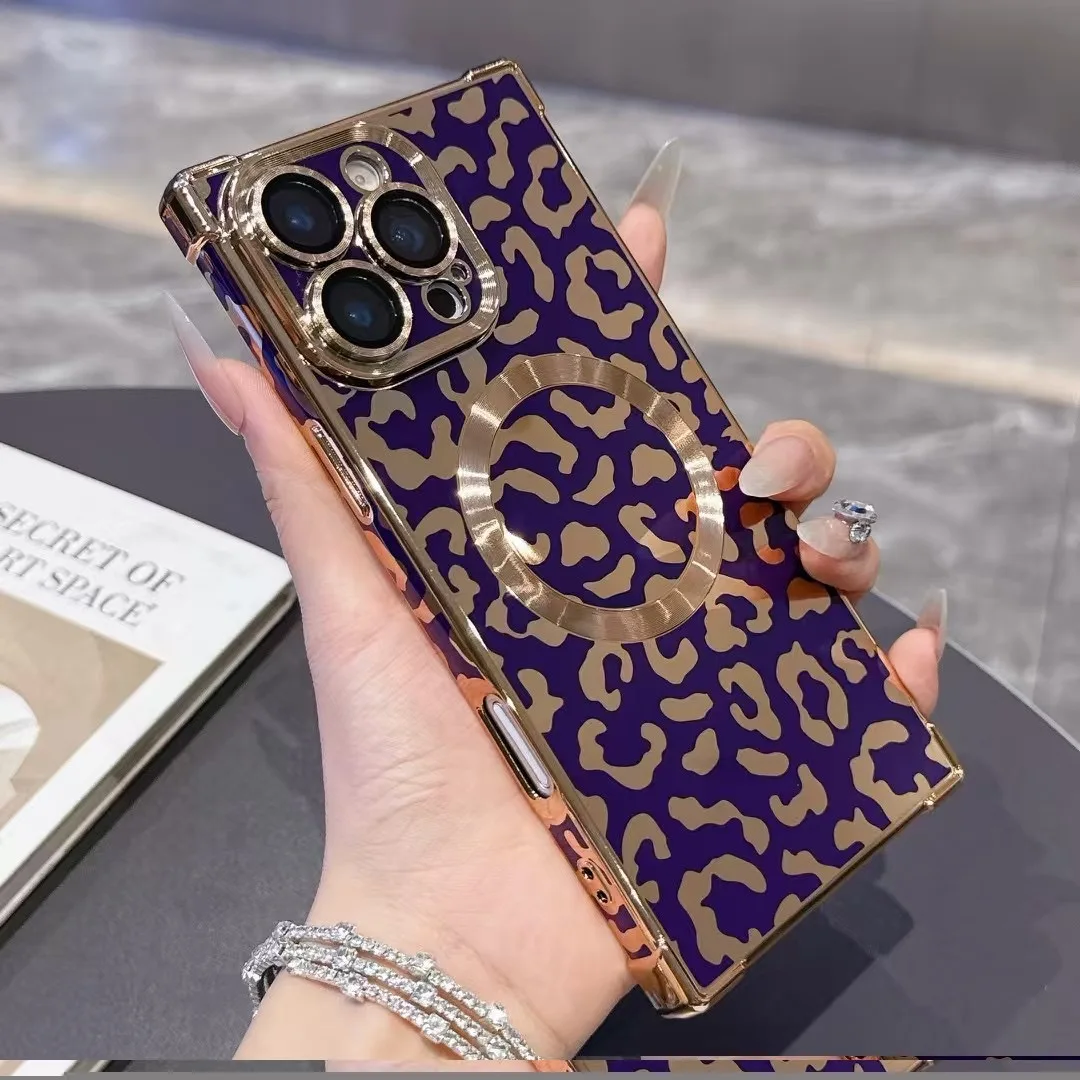 Capa Magnética À Prova De Choque Para Iphone 13 Pro (roxa Escura)