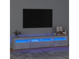 Vidaxl Móvel De Tv Com Luzes Led 210x35x40 Cm Cinzento Cimento