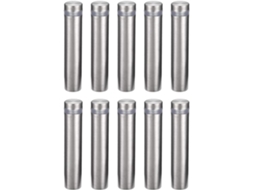 10 Espaçadores de Vidro de 12x60mm com Parafusos para Fixação em Painéis de Acrílico CHABERLU