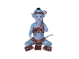 Muñeca Bebé Alien Reborn Luminosa Azul De Silicona De 11,8 Polegadas Com Olhos Abertos Realista Brinquedo Para Crianças E Fãs De Filmes