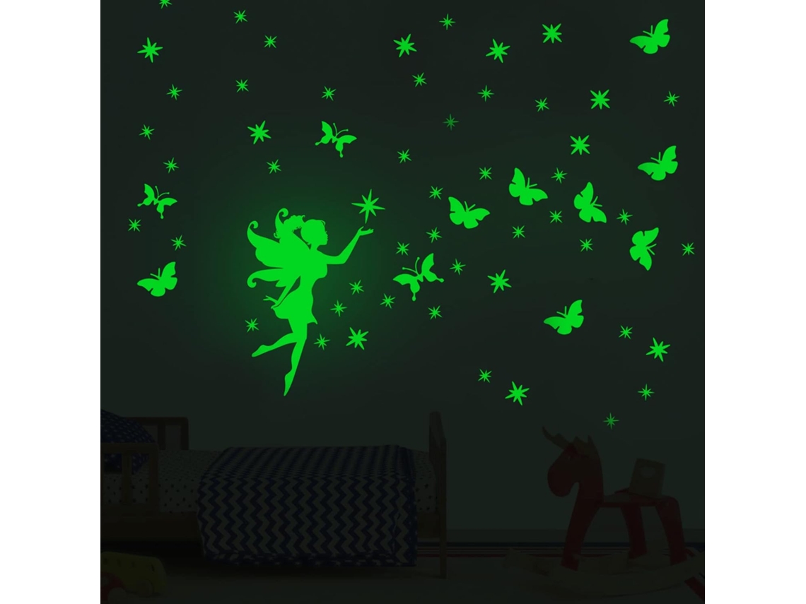 KOFIHETY Adesivos De Parede Com Borboletas Luminosas, Decoração Para Quarto De Meninas, À Prova Dágua, Durável, Não Tóxico E Seguro Para Crianças, Adequado Pa
