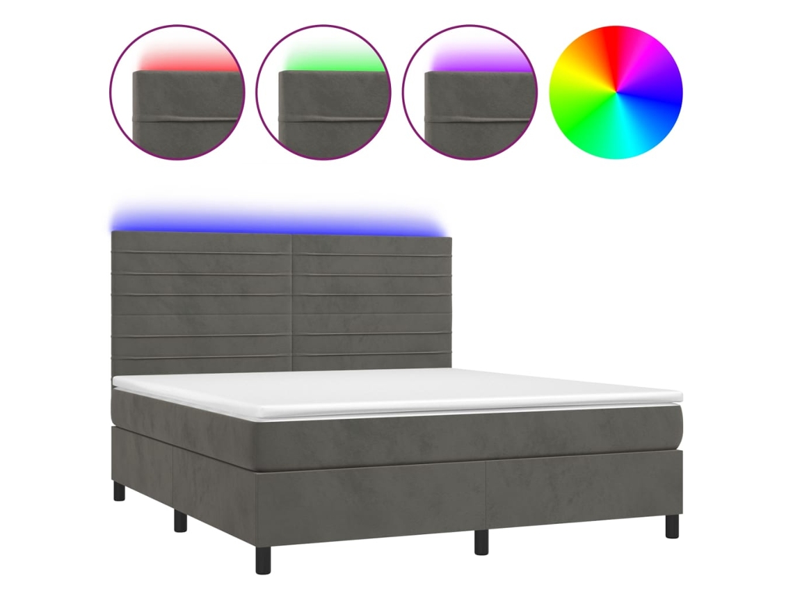Box Spring Bed, Box Spring Beds Vidaxl Cinzeto Veludo (160 X 200 Cm)