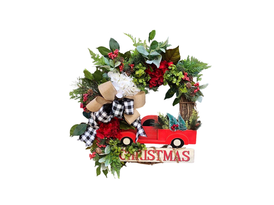 Enfeite Porta Corona Natal Arranjo Vinhedo Simulado