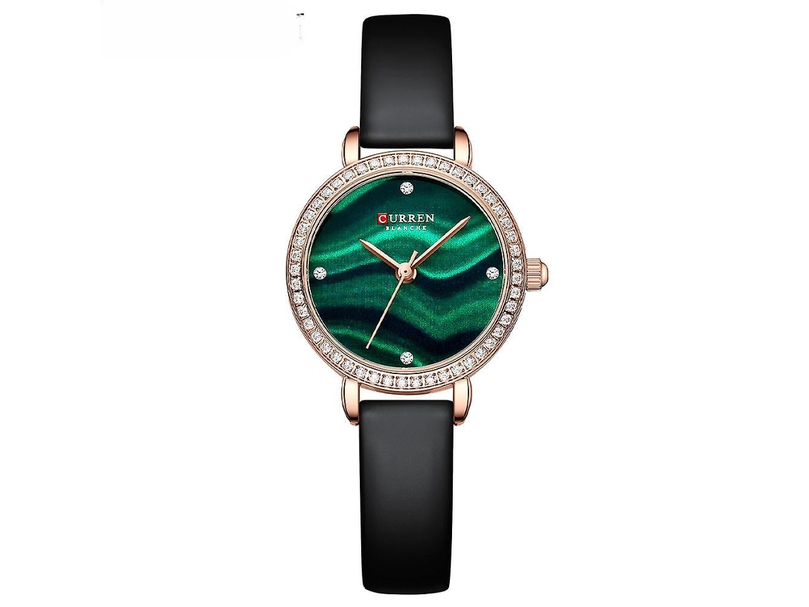 Elegante Relógio de Luxo Feminino Moda para Mulher Relógio Diamante Quartzo Analógico Relógio de Pulso Casual Cinto Relógios-Pulseira Preta