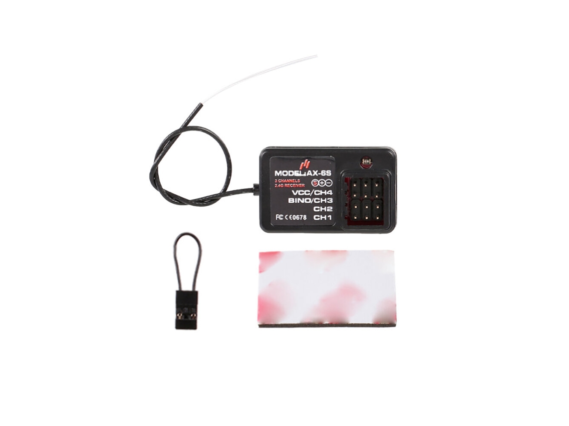 Receptor Digital Sem Fios Austar Ax 6s de 2,4 Ghz e 4 Canais para Automóveis, Barcos e Tanques Telecomandados. MDUG