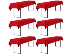 Biertafelkleden - Set Van 6 - Rood - 100x250 Cm