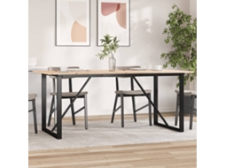 Vidaxl Mesa De Jantar Estrutura Em O 180x90x75cm Pinho E Aço