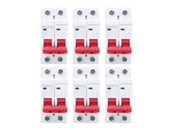 6 Peças Interruptor Mcb Dz47-63z Dc500v 2p Interruptor De Ar Protector Contra Sobrecarga 10a