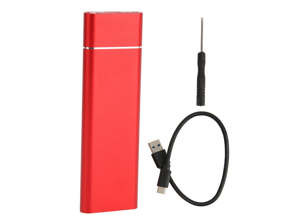 Enclosure Ssd M.2 Pcie Nvme Sata Dual Protocol Type C com Velocidade 10gbps Alumínio Vermelho