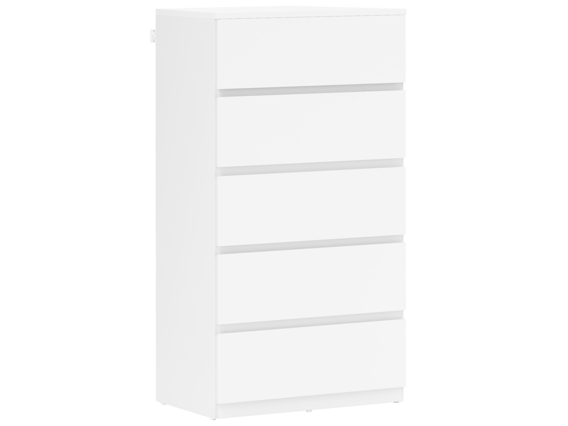 Cômoda, Aparador, Cômoda Com 5 Gavetas, 55 Cm X 34 Cm X 100 Cm, Branca