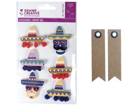 Adesivos + Etiquetas GRAINE CRÉATIVE Chapéus Mexicanos