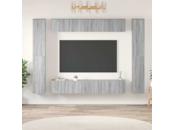 Vidaxl Conjunto Móveis De Tv 10 Pcs Madeira Processada Sonoma Cinza