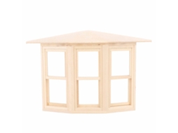Janela Miniatura De Madeira De Betula Para Casinha De Bonecas 1:12 Com Deslizamento 45 Graus