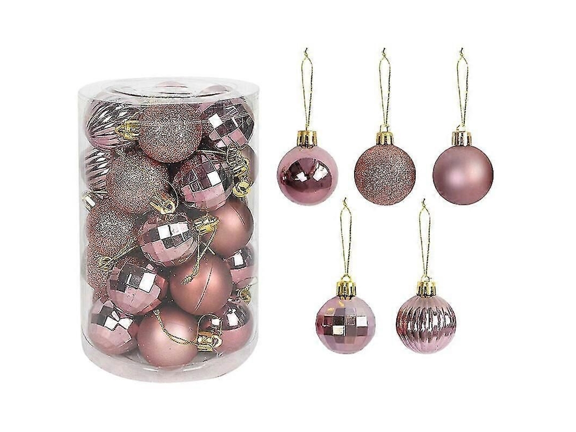 Conjunto De Decoração De Natal: 1 Topo Estrela 11cm + 29 Bolas 3.8cm Em Plástico, 30 Peças, Personalizável G03 34 Peças 4 Cm