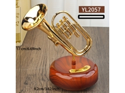 Caixa de Música Giratória Criativa com Formato Saxofone, Trompa e Trompete AQUAFORGE