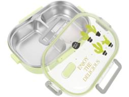 Lancheira Térmica Portátil Kisangel Em Aço Inoxidável Com 2 Compartimentos E Controle De Porções, Ideal Para Camping E