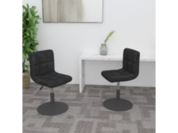 Vidaxl Cadeiras De Jantar Giratórias 2 Pcs Veludo Preto
