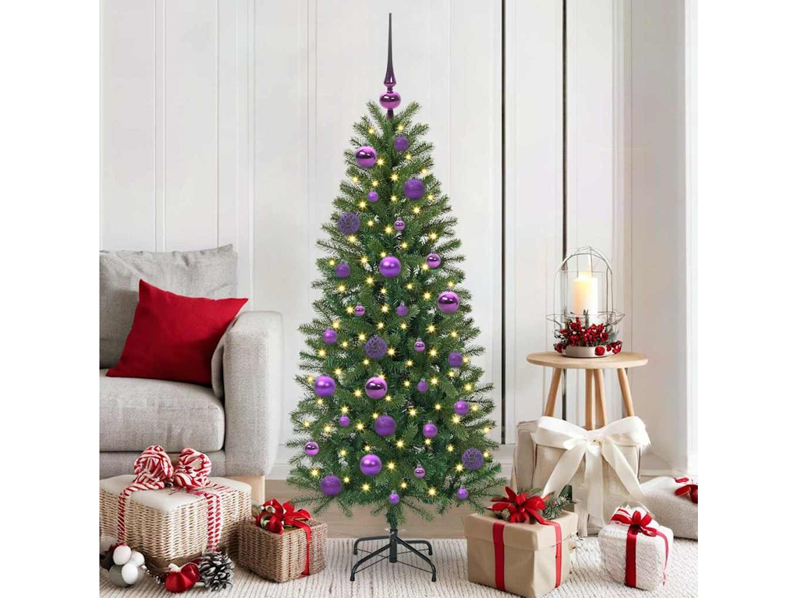 Vidaxl Conjunto De Bolas De Natal 61 Unid. 150 Led Branco Quente
