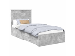 Conjunto de 2 Estruturas da Cama Cinzenta em Madeira Processada 90x190 cm MAISON EXCLUSIVE