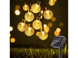 Cordão de Luzes Solares com 50 Bolas de Cristal Led Decorativas, 7 Metros de Comprimento, Ideal para Jardins, Pátios e o Natal, Baixo STELASPLEN