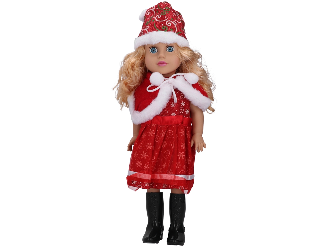 Boneca De Natal De 19 Polegadas Com Cabelo Encaracolado E Bonecos Fofos - Laxiscreed