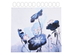 Cortina blackout à prova d'água floral com ganchos para banheiro quarto 180x200cm