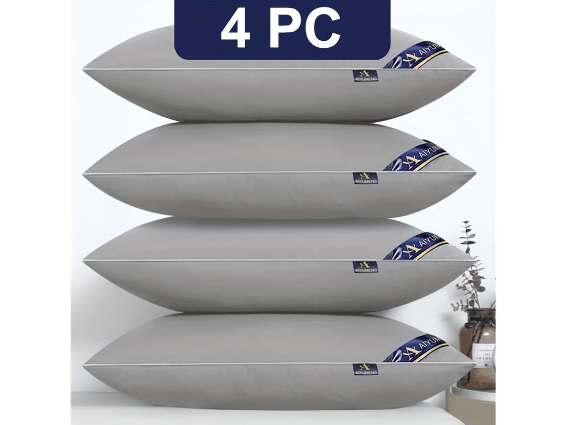 Conjunto de 4 travesseiros grandes de hotel com núcleo para cervical AQUAFORGE