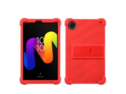 Capa De Silicone Anti‑choque Halinuia Com Suporte, Cor Vermelha Para Tablet Tcl Tab 8 Gen 2