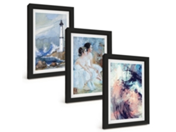 Pinturas Murais Modernasfarol, Dançarina Abstrata Moldura Preta Fotos Para O Corredor Espelharte (3 Peças 20x30 Cm)