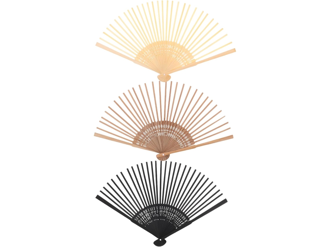 Kit De 3 Peças Com Estrutura Dobrável De Bambu Para Ventilador, Ideal Para Projetos Diy.