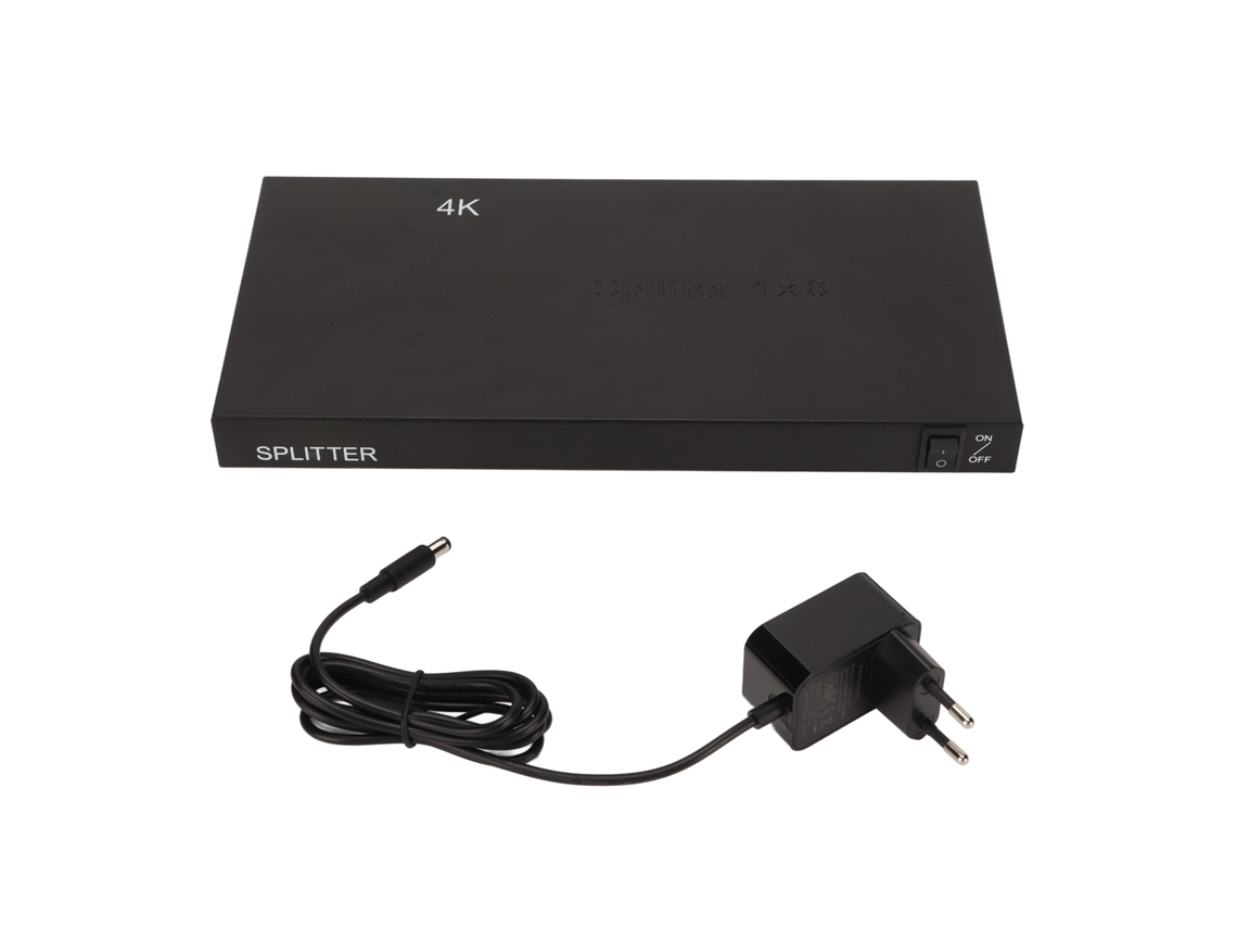 Aetheria divisor de Interface Multimídia Hd 1x8 4k Distribuidor de Som e Vídeo com Carregador Plug Eu