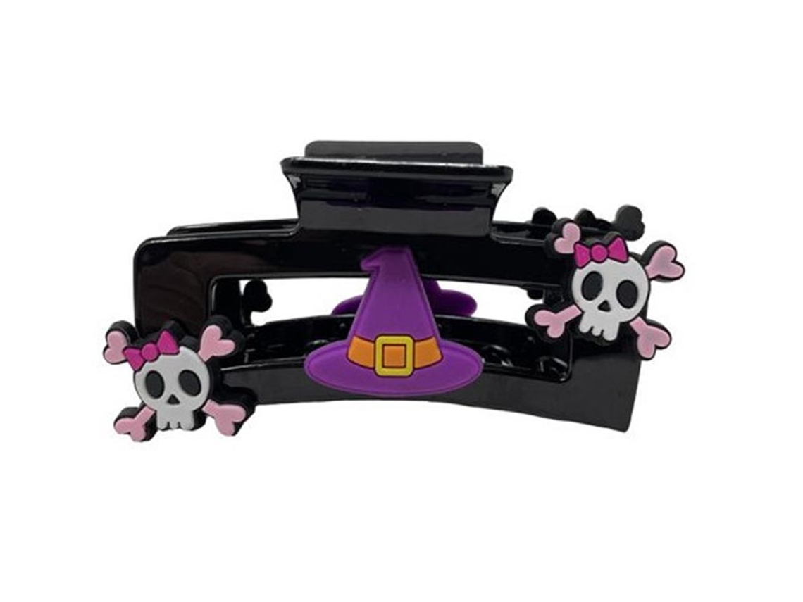 Presilhas De Cabelo Caveira De Pirata E Bruxa 9cm